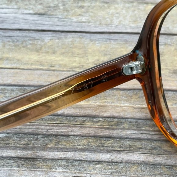 Vintage Eyeglasses Frame Brown Unisex Glasses Frame Z-87 61[]19 135 main image 2